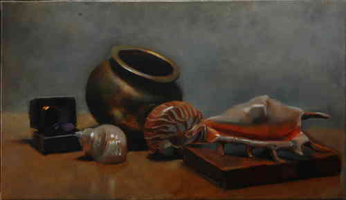 COQUILLAGES HST 27X46 CM (VENDU) - © Christophe Thiry, peintre