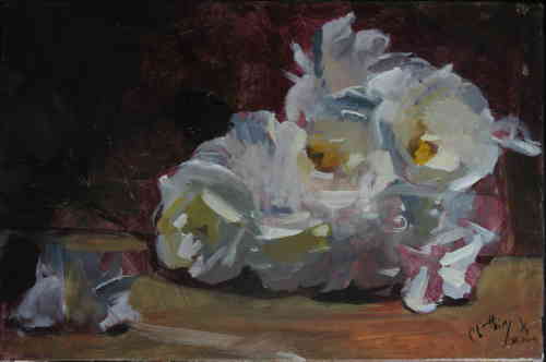 ROSES COUPEES 27X41 CM - © Christophe Thiry, peintre