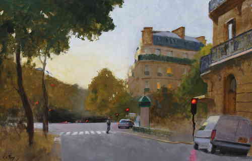 VUE DU BD DES BATIGNOLLES HST 50X73 CM (VENDU) - © Christophe Thiry, peintre