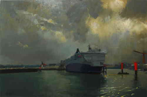FERRY AU HAVRE HSP 65X100 CM (VENDU) - © Christophe Thiry, peintre
