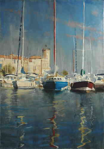 LA CIOTAT, PORT DE PLAISANCE HST (VENDU) - © Christophe Thiry, peintre