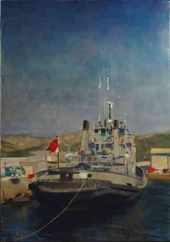REMORQUEUR, BASE NAVALE DE TOULON HST (VENDU) - © Christophe Thiry, peintre