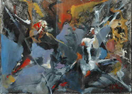 CHRISTOPHE THIRY ANGES AU COMBAT HSPM 24X32 CM - © Christophe Thiry, peintre