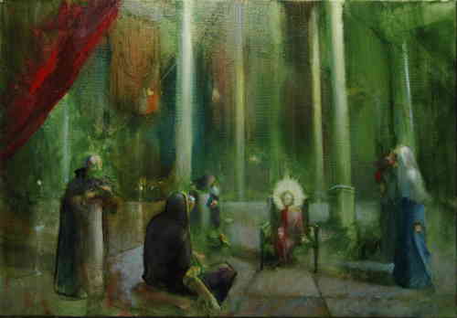 JESUS AU TEMPLE HST 46X65 CM - © Christophe Thiry, peintre